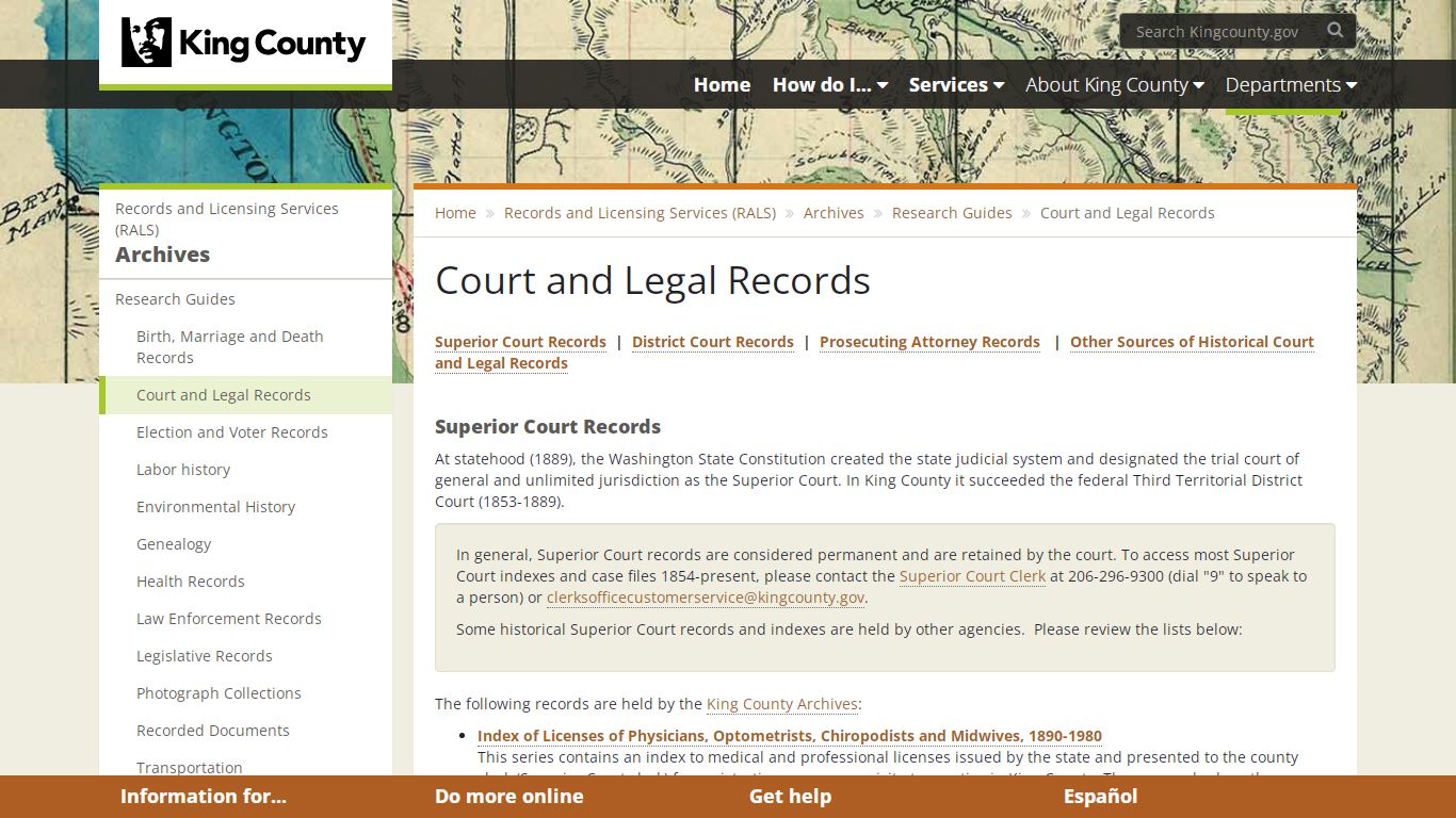 Court and Legal Records - King County